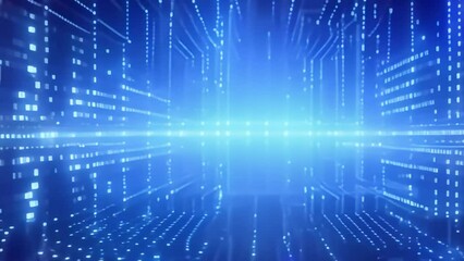 Digital Encryption: Binary code on blue, representing computer programming and secure data transmission. Generative AI