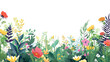 Spring Meadow with Vibrant Flowers Banner