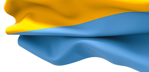 Poster - Virtual Pride: 3D Ukraine Flag Celebrates National Spirit