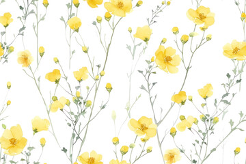 Wall Mural - Pastel Floral Seamless Pattern