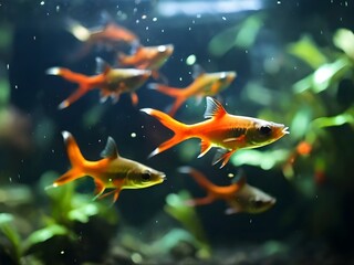 fish in a home aquarium, or beautiful aquarium fish  