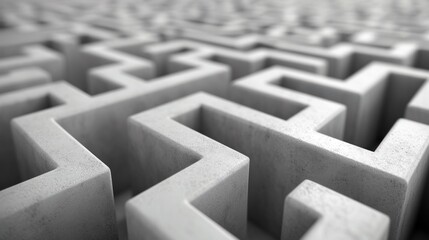 Poster - A close up of a maze with many different shapes and sizes, AI