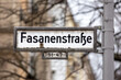 Straßenschild Fasanenstraße / Fasanenstrasse Berlin Wilmersdorf