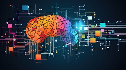 cognitive computing systems that mimic human thought processes and decision making solid color backg