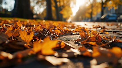 Sticker - autumn leaves on the ground