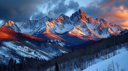 Canvas Print - sunset in the mountains