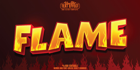 Wall Mural - Fire editable text effect, customizable flame and burn 3D font style