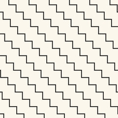 Poster - Repeating geometric tiles zig zag pattern from striped elements
