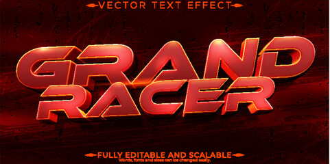 Canvas Print - Grand race text effect, editable fast and sport text style