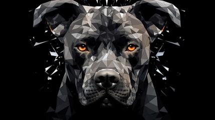 abstract pitbull dog t shirt design. Deconstructed