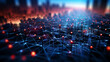 Abstract Background Data Connection Cyber Security, 3D rendering of network connection, glowing dots and lines, artificial intelligence technology, global innovation, online information access concept