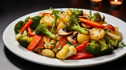 Sticker - Food involving stir-fried vegetables in a plate