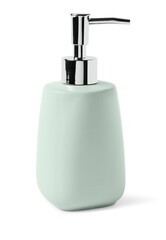 Wall Mural - Bath accessory. Light green liquid soap dispenser isolated on white