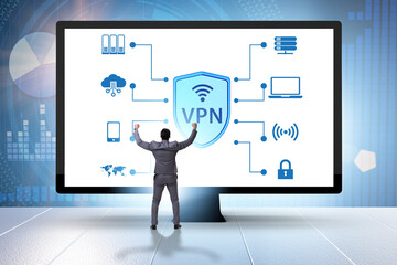 Canvas Print - Virtual private network VPN cyber concept