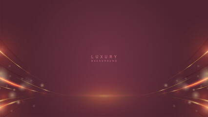 Wall Mural - Luxury modern award in red background with shiny golden curve. Luxury elegant premium vector design