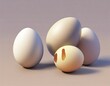 two eggs on a white background
