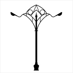 Canvas Print - Street Light Icon Design, Silhouette