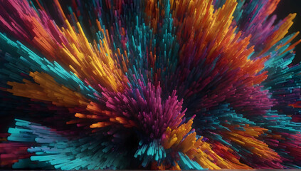 Sticker - Mesmerizing 3D Abstract Multicolor Visualization