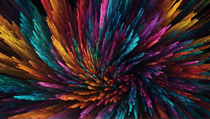 Wall Mural - Mesmerizing 3D Abstract Multicolor Visualization