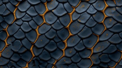 Wall Mural - Experience the allure of a blue cobra with golden skin in this seamless pattern, crafted for tumbler glass, blending exotic wildlife with modern elegance.