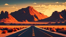 Empty Road With Beautiful View Abstract Background. Travel Vacation Concept. Generative Ai.	