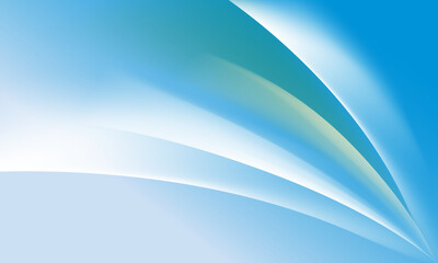 Flowing blue curve shape with soft gradient  abstract bright background.