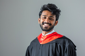 Wall Mural - a male indian graduation student wearing graduation gown