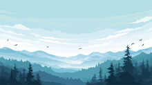 Abstract Vector Scene Featuring The View From Soaring Above A Vast Forest  Capturing Life's Patterns From A Bird's-eye Perspective  Creating A Visually Dynamic And Meaningful Composition That Immerses