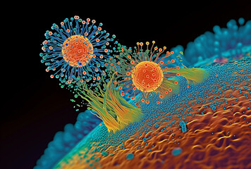  virus attacking a cell