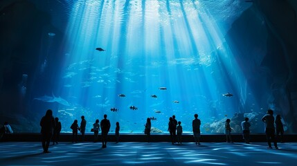 Wall Mural - 水族館の大きな水槽の展示10