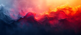 Fototapeta Fototapety z naturą - A Majestic Red, Orange, and Blue Abstract Painting of a Mountain Range