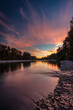 A beautiful and colorful sky at sunset at the Vedder river in Chilliwack, BC
