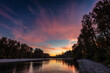 Vedder River Sunset in Chilliwack, British Columbia, Canada.