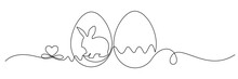 Outline Easter Egg With Bunny