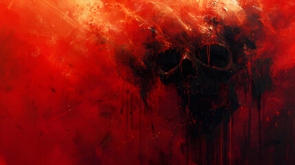 Wall Mural - abstract red hell art