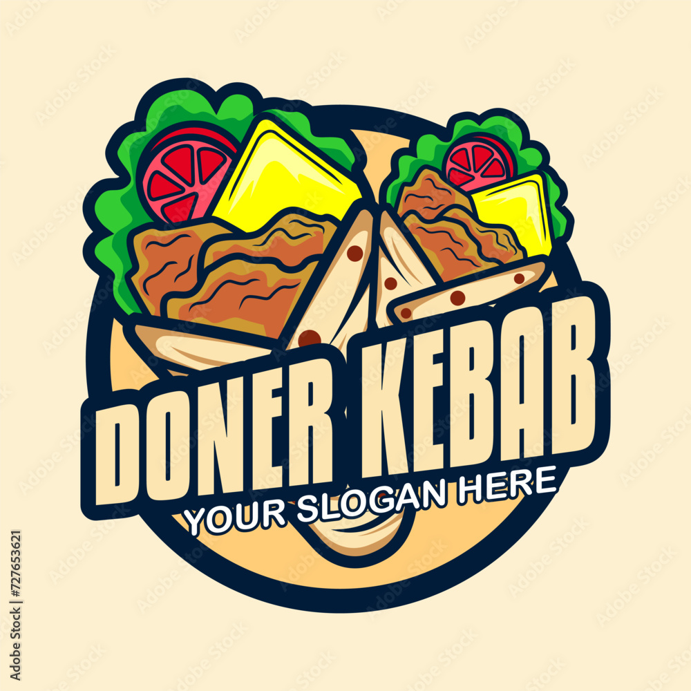 Shawarma Labels doner shawarma kebab logo labels template Stock Vector | Adobe Stock