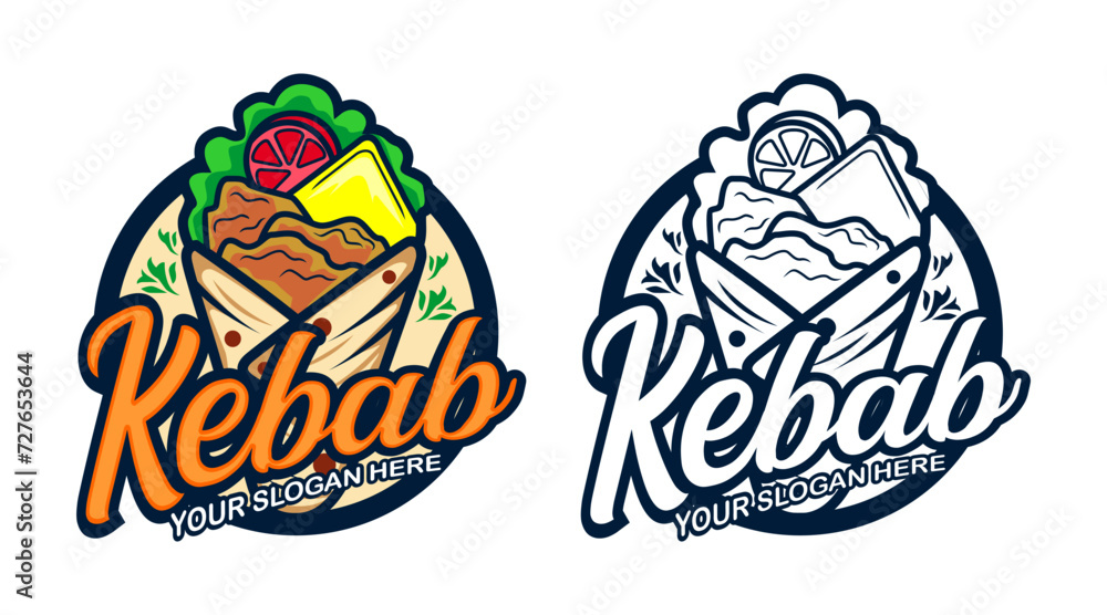 Shawarma Labels doner shawarma kebab logo labels template Stock Vector | Adobe Stock