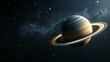 Saturn, planet with ring, 3D render planet with space background, Generative AI