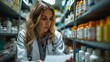 © Julia - A confident woman doctor reviewing patient prescriptions, ensuring accurate medication