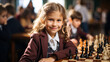 Young Minds in Battle: Kids Chess Competition. Brainy Board Games: Kids Chess Tournament Excitement