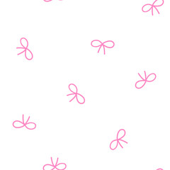 Wall Mural - Seamless pattern with pink bow tie