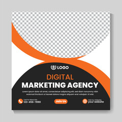 Corporate modern digital marketing agency social media post design template