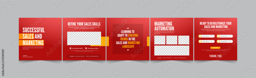 Sales marketing Instagram carousel, modern and minimal gradient ...