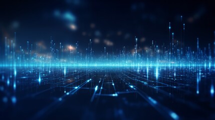 Wall Mural - futuristic digital abstract: cyberspace with particle network connections - technology background
