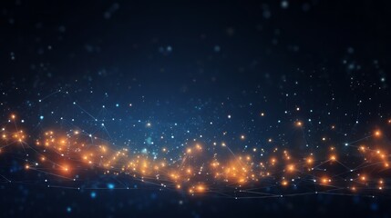 Wall Mural - futuristic digital abstract: cyberspace with particle network connections - technology background