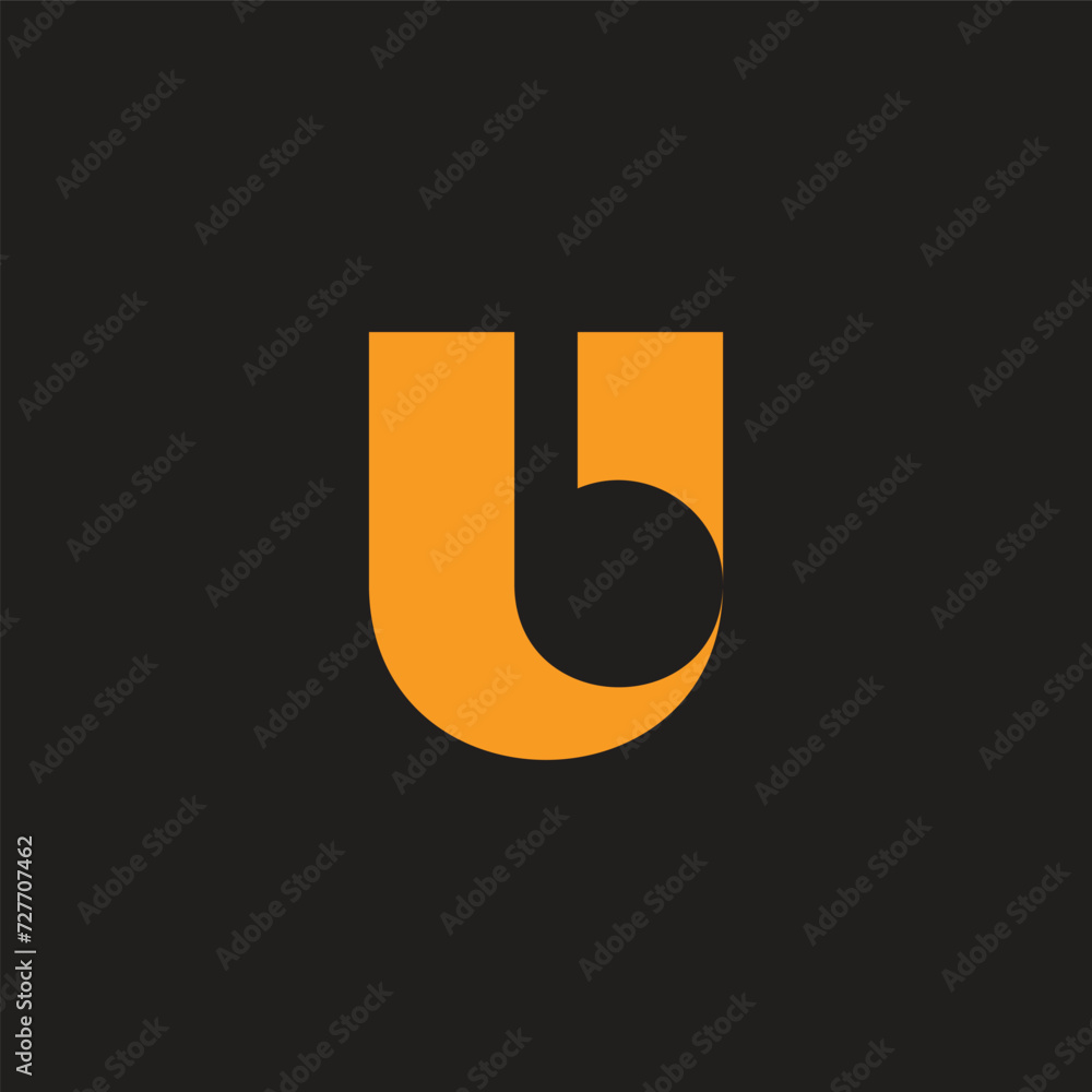letter ub negative space silhouette logo vector Stock Vector | Adobe Stock