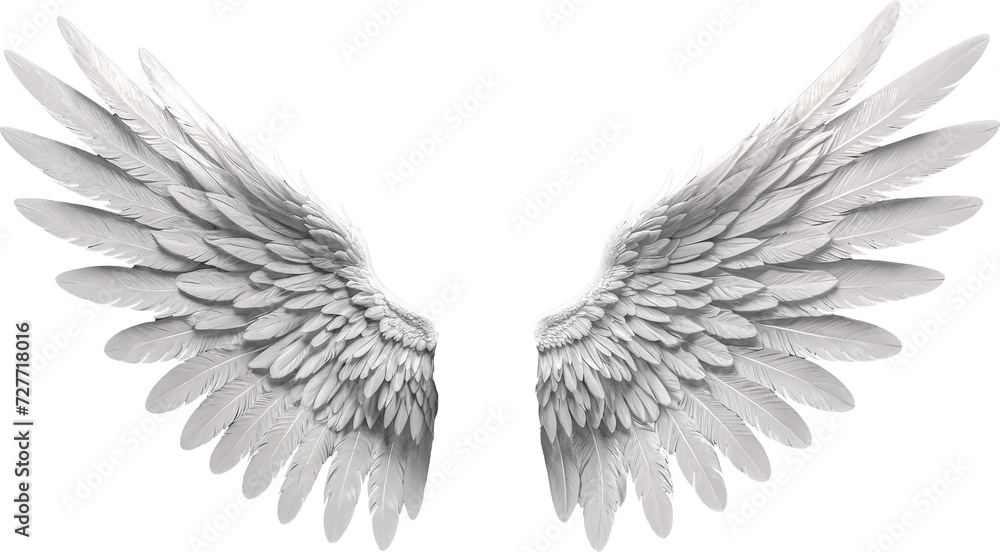 White angel wing isolated on transparent background, Generative AI ...