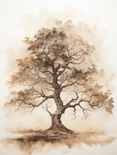 A Mighty Oak Tree. Generative Ai.