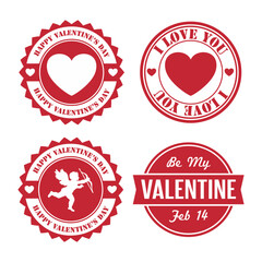 Wall Mural - Valentine's Day Badges Free Vector 