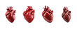 Set of human heart isolated on a white background or transparent background. PNG cutout